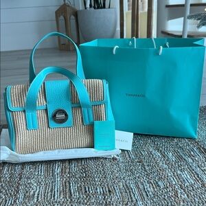Tiffany & Co. Turquoise and Tan Satchel